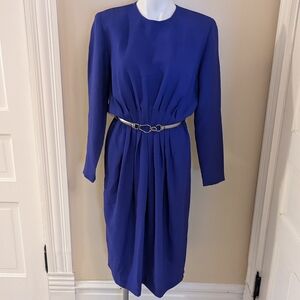 Vintage Willi of California bright blue long sleeve dress size 10